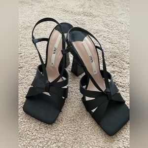 ZARA BLACK HIGH HEEL SANDALS ,size 38